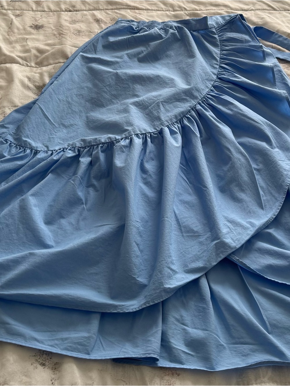 J. Crew periwinkle Blue Ruffle wrap Midi Skirt, size 000 feminine adjustable - Picture 15 of 16